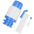 Manual water dispenser with hand press pump for bottled water.